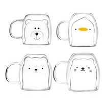 동물 내열 이중 머그컵, daze cat