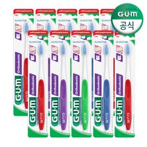 [선스타검] GUM 검 교정 칫솔 V-커팅 보통모 (124RD) 10개, 상세 설명 참조
