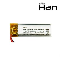 더한 리튬 폴리머 배터리 충전지 401030 80mAh, 1개