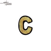 열접착식 와펜 골드스팽글 알파벳 C 자수 패치 다림질