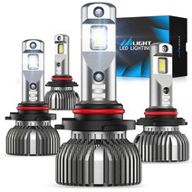 Nilight H4 LED 헤드라이트 전구 14000lm H4/Hb2/9003 하이/로우 빔 전구 6500k 쿨 화이트 IP67 675045, 9005+9006