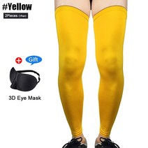 카프슬리브 cep 종아리 보호대 쌍 스포츠 안티 전체 긴 다리 압축 슬리브 허벅지 무릎 지원 사이클링 실행 농구 축구 테니스, 노란색-2pcs, m