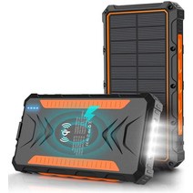 올인원파워뱅크 캠핑용 휴대용 배터리 보조베터리 20000mAh 빠른 충전 휴대용 외부 무선 LED 라이트, 03 Orange_01 20000mah