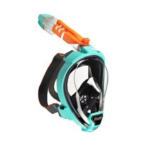 OCEAN REEF - Aria QR + 퀵 릴리즈 스노클링 마스크 풀 페이스 180도 수중 시야 5가지 색상 및 3가지 사이즈 화이트 L/XL 516511, Teal