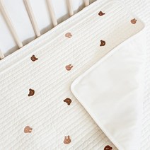 돗투돗x마롤로뜨 아기 누빔 방수요 아기 방수 패드 침대 신생아 100수, 방수패드_바니베어, 1개