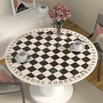 식탁보 북유럽 미끄럼 방지 주방 패드 라운드 매트 식탁 럭셔리 플레이팅 받침 커버, 120cm, 블랙