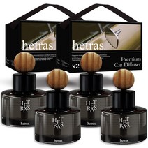 헤트라스 차량용 디퓨저 60ml x 2p 리본끈 선물세트, 4개입, 블랙체리향