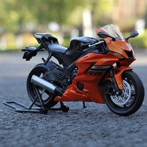 WELLY 1/12 야마하 YZF-R6 다이 캐스트 오토바이 모델 차량 컬렉션 Autobike 쇼크 업소버 오프로드 Autocycle 완구, 주황색 상자 포함