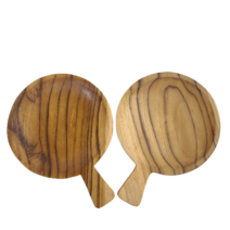 티크우드접시 나무 티크 손잡이 우드 플레이팅 원목 접시, 1개