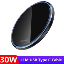 FDGAO Qi 무선 충전기 30W 삼성 S22 S21 참고 20 아이폰 14 13 12 11 XR X 8 Airpods 3 Pro 빠른 충전, 02 30W Black
