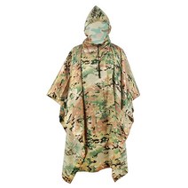 판초우의 캠핑 백패킹 아웃도어 국방색 곤색 밀리터리 카모 서바이벌 군용 등산용, 다지형 카무플라주