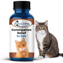 고양이영양제 BestLife4Pets - 고양이 완화제 및 대변 연화제 소화 가스 완화 를 돕는 천연 건강 보조식품 고양이용 완하제 알약