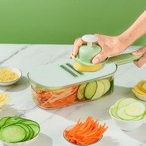 돌아라 야채 만능 채칼 채썰기 편썰기 6종 세트, 말차 그린