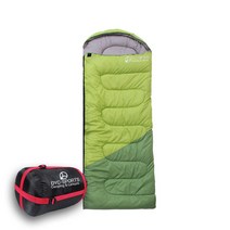 딕스포츠 캠핑 차박 침낭 1100g, 투톤그린
