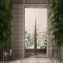 녹색 잎 문 커튼 식물 일본 파티션 걸이식 커튼 주방 침실 입구 출입구 장식 노렌 Cortinas, 80x120cm, 24 CTS00678_04 80x120cm