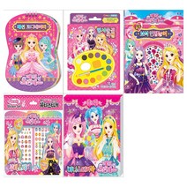 [아이누리]매직프린세스 놀이북세트(전5권/패션코디네이터+엽서물감색칠+보석인형놀이+뷰티스티커+미니스티커북)