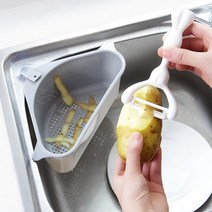 주방수납 1+1 주방용품 브래킷 주방사은품 흡착식 모서리 수세미거치대 주방정리 수세미거치대 판촉 보험, 그레이+블루