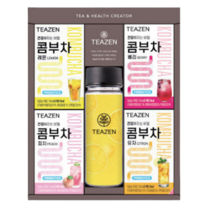 티젠 콤부차 보틀 선물세트, 12세트, 레몬+ 베리 + 유자 + 피치 + 에코젠보틀 500ml