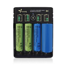Q4 만능 고속충전기 4구 리튬이온 18650 26650 배터리 충전지 에네루프 AA AAA, 1개
