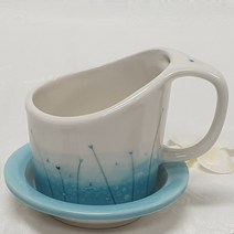 도자기 종이컵홀더 주문제작 하늘색하트 컵홀더, 컵홀더