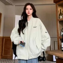 빈티지 봄버 자켓 오버사이즈 세련 패션 스트리트웨어 지퍼 스타일 야외 코트