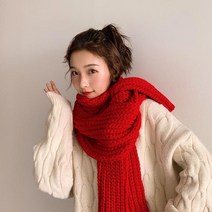 여자 겨울 머플러 보송보송 짜임목도리 포근 러블리