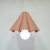 당기는 전구+가죽갓 볼록갓 펜던트 전구색 조명 세트, 03.볼록갓 핑크+화이트 전구