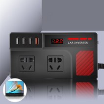 자동차 인버터 DC12V/24V ~ 220V 변환기 USB 유형 C 빠른 충전기 LED 디스플레이 소켓 전원, 01 12v