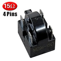 냉장고 PTC 스타터 릴레이 블랙 컴프레서 4핀 15 ohms