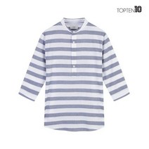 탑텐 [하프클럽/]남성 쿨 코튼 밴드카라 반오픈 7부 셔츠_MSA2WC1211