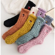 6종세트 캐릭터자수 극세사 수면양말 보온양말 임산부양말 수족냉증