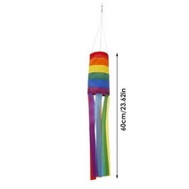 바람자루 윈드삭 풍향기 88cm 야외 립 스톱 윈드 삭 백 레인보우 windsock lgbt 레인보우 윈드 플래그 윈드 베인 레인보우 윈드 튜브 플래그 윈드 베인, 02