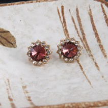 [아재리노] DW-큐빅꽃단추 뱃지 배지 넥타이핀 브로치 패치 와펜 행거치프