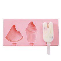 Yixiaobei 홈메이드 DIY 크리에이티브 아이스크림몰드 핑크, 1개, 수박 + 케이크 + 토끼