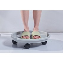 화분월드 이동식 원형 화분받침대 모던베이직, 크림그레이
