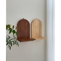 [자체제작] Holly shelf (홀리 아치형)우드 원목 무지주 미니선반 꼭꼬핀 멀바우선반 촬영소품 식물선반 무타공 반려식물, 멀바우