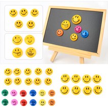 골든트리 스마일 냉장고 자석 칠판자석 메모홀더 마그넷, 대 (4cm) 8개입