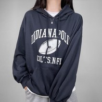 오버핏 후드티 박시한 후드티셔츠 럭비 레터링 힙