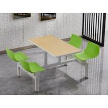 4인테이블 일체형 식탁 의자 4인용 회사 병원 휴게소 벤치, I