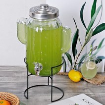 선인장 음료디스펜서 인퓨저포함 5L 유리물병 쥬스 물 디스펜서