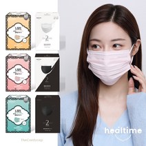 힐타임 투와이어 마스크 100매 컬러 숨쉬기편한 KFAD 덴탈, 베이지, 투톤