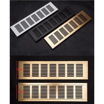 벤츄레이터 옥상 환풍기 4개 80mm 와이드 직사각형 알루미늄 에어 벤트 인공 호흡기 그릴 커버 옷장 슈 캐비닛 골드 블랙 컨디셔너 155701, black_300mm Long