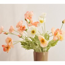 양귀비 한송이 꽃다발 인테리어 소품 흐드러진 조화 장식 꽃장식 셀프 백일상 돌상 엄마표, 양귀비_화이트