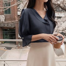 [마이더스비] 수쁘 진주 프릴 블라우스