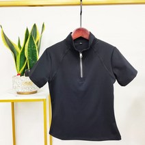 승마바지 승마복 용품 깔끔한 심플한 스타일리쉬한 빠른 건조 반팔 승마 티셔츠 여성 승마 셔츠 승마 쇼 셔츠 마술 의류, 검은색, s