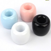 도넛 칼라 세면대 칫솔 스탠드 꽂이 원형 위생 물빠짐 건조대 신혼 부부 가족 아이들 1인용 싱글 커플 세라믹 세면도구 정리대 홀더 화장실 욕실 인테리어 꾸미기, 색상, 검정색