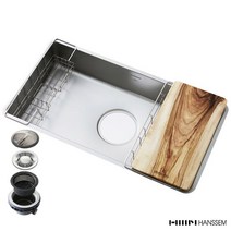 한샘 키친바흐 사일런트 클린 엠보 싱크볼 CGD86SE + 배수구 세트, 단품