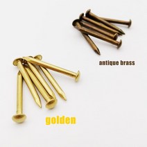 트랙터 의자 부품 골동품 황동 청동 황금 직경 100mm 1.2mm 1.5mm 순수 구리 작은 미니 둥근 머리 못 압정, 01 golden_06 100pcs 1.5x20mm