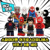[큐브월드] 스파이더맨 어크로스더유니버스 VER.2 블록 미니피규어 중국레고, 09. 스파이더맨 어크로스더유니버스 2 8종 세트
