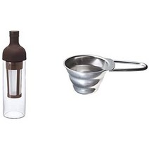 콜드브루메이커 더치커피 하리오 물병 콜드브루 보틀 추출 만들기 커피저그 액상, 초콜릿 브라운, 커피병 + 계량스푼